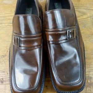 Kenneth Cole Reaction Square Toe size 10 brown Men dress shoes casual comfort